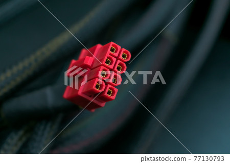 Red plug from power supply for PC motherboards 77130793
