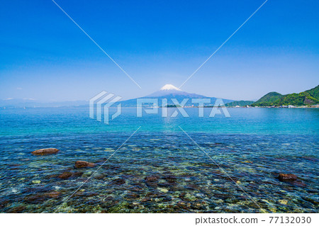 (靜岡縣)從伊豆海岸眺望駿河灣的富士山 (靜岡縣)從伊豆海岸眺望駿河灣的富士山 77132030
