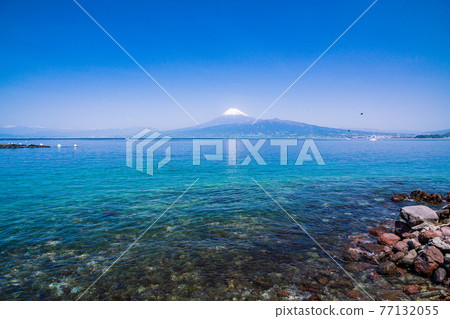 (Shizuoka Prefecture) Mt. Fuji over Suruga Bay seen from the coast of Izu (Shizuoka Prefecture) Mt. Fuji over Suruga Bay seen from the coast of Izu 77132055
