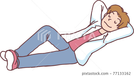 Young man lying down 77133162