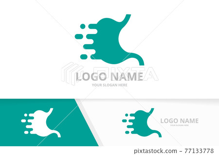 Vector fast stomach logo combination. Speed gastrointestinal tract logotype design template. Vector fast stomach logo combination. Speed gastrointestinal tract logotype design template. 77133778