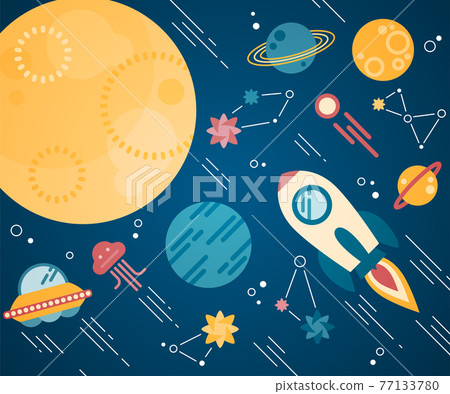 月亮和宇宙的插圖 77133780