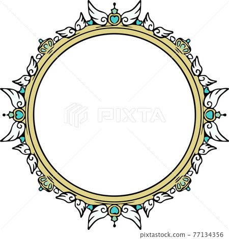 Antique and fancy frame white background green... - Stock Illustration  [77134356] - PIXTA