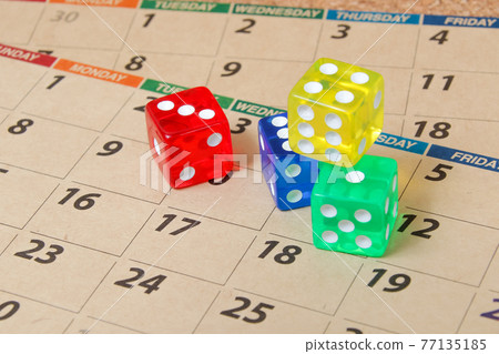 骰子，方塊，方塊，遊戲，娛樂，數字，骰子，日曆，日曆，日程表，管理，卷 77135185