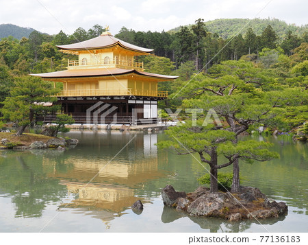 春天的茅草屋頂金閣寺 春天的茅草屋頂金閣寺 77136183