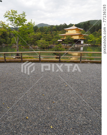 春天的茅草屋頂金閣寺 春天的茅草屋頂金閣寺 77136193