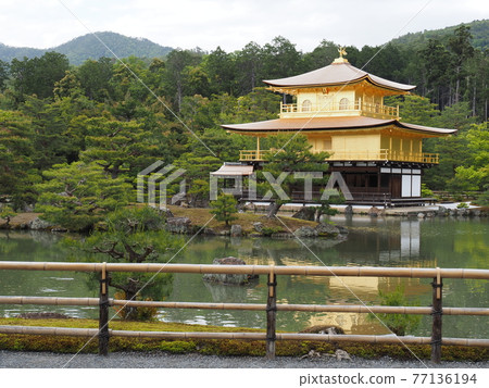 春天的茅草屋頂金閣寺 春天的茅草屋頂金閣寺 77136194