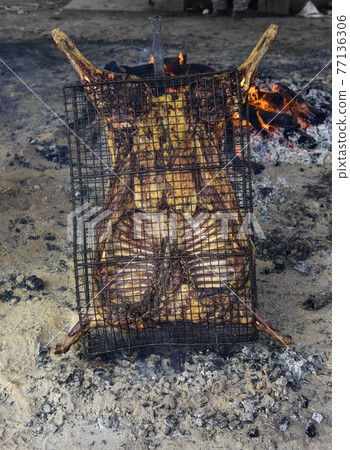 Lamb on the spit Lamb on the spit 77136306