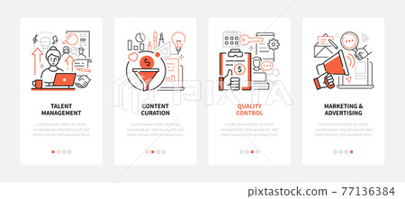 Business and marketing - line design style web banners Business and marketing - line design style web banners 77136384