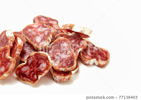 Spanish white mold salami Hue 77136403