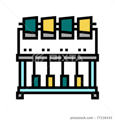 industrial embroidery machine color icon vector illustration 77136543