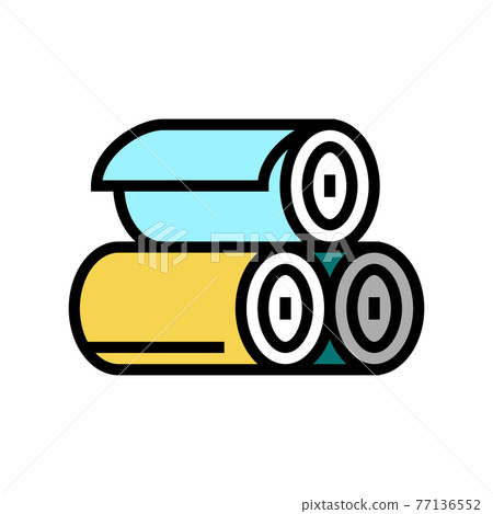 rolls of textile color icon vector illustration 77136552