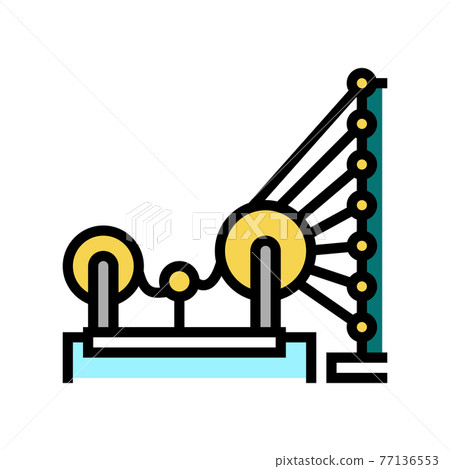 weaving and warping cotton machine color icon vector illustration 77136553
