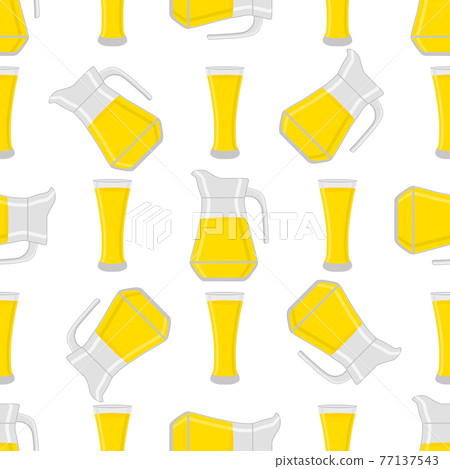 Illustration on theme colored lemonade in glass jug Illustration on theme colored lemonade in glass jug 77137543