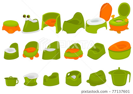Illustration on theme kit plastic baby pots with comfortable handle 77137601