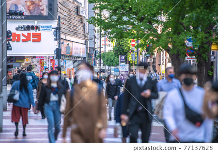 Tokyo cityscape in Japan Yurakucho station square under the prevention of spread. The same city as usual …… ＝ April 19 77137628