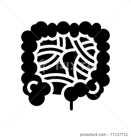 intestinal obstruction disease line icon vector illustration 77137712