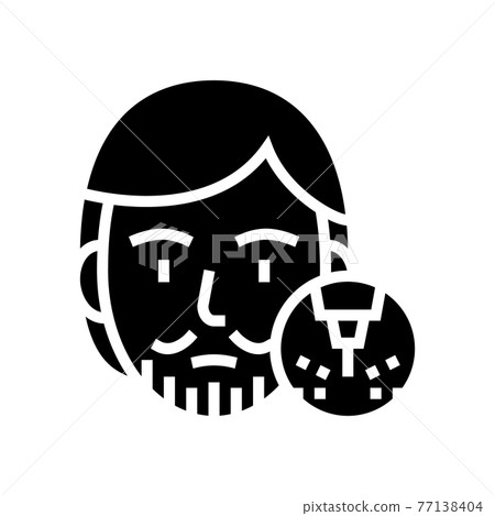 male mustache and beard removal line icon vector illustration 77138404