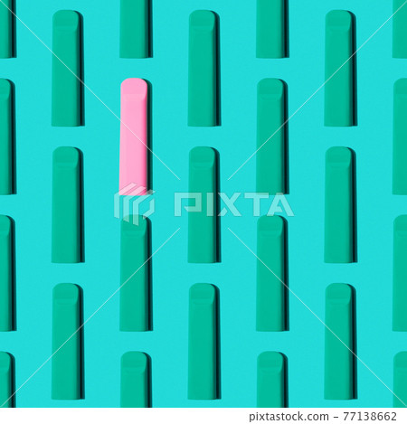 Pattern Green and rose pod vape in blue background 77138662