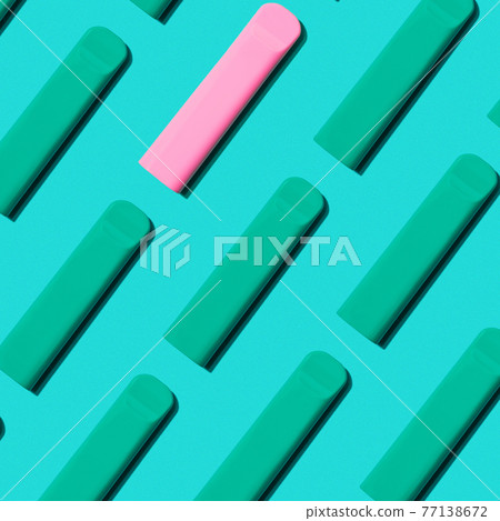 Pattern Green and rose pod vape in blue background 77138672