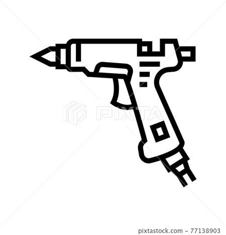 glue pistol jewellery line icon vector illustration 77138903