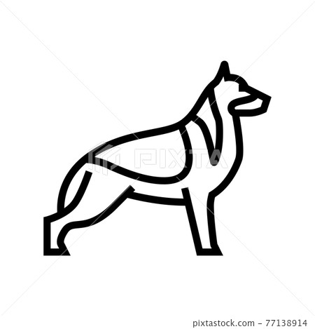 german shepherd dog line icon vector illustration 77138914