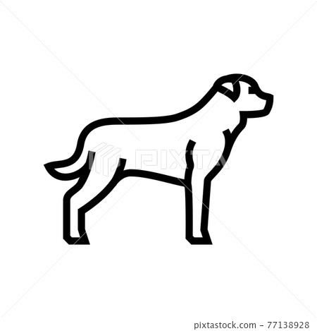 rottweiler dog line icon vector illustration 77138928