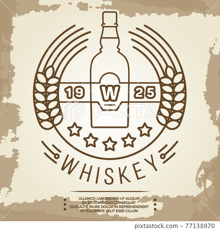 Vintage whiskey label design - retro drink poster Vintage whiskey label design - retro drink poster 77138970