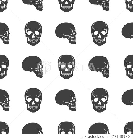 Human skulls on white seamless pattern Human skulls on white seamless pattern 77138980