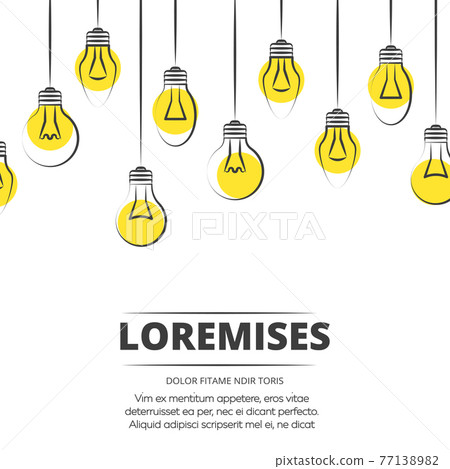Hand drawn light bulbs background design Hand drawn light bulbs background design 77138982