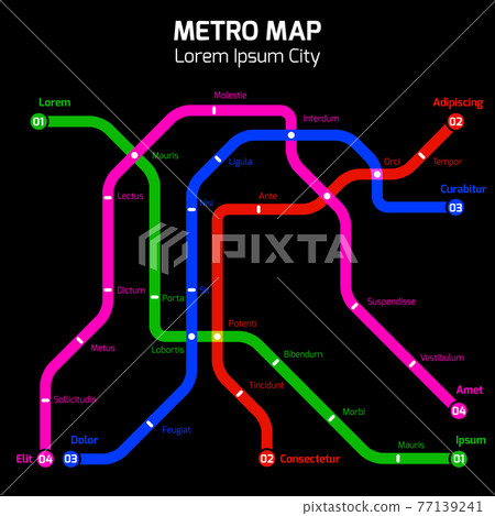 Colors metro or subway city map concept 77139241