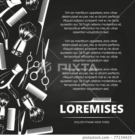 Chalkboard barber shop poster 77139425