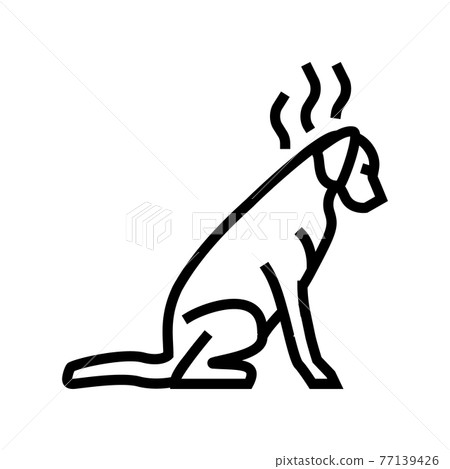 punished dog line icon vector illustration punished dog line icon vector illustration 77139426