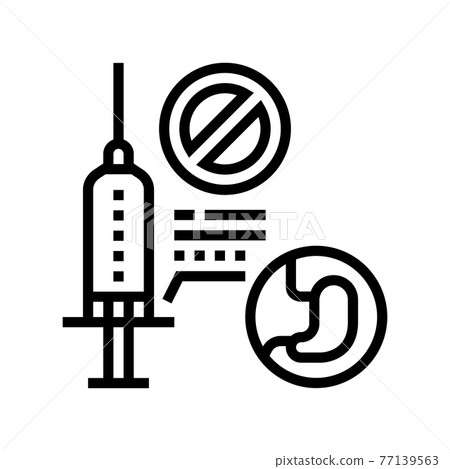 adverse reaction to anesthesia line icon vector illustration 77139563