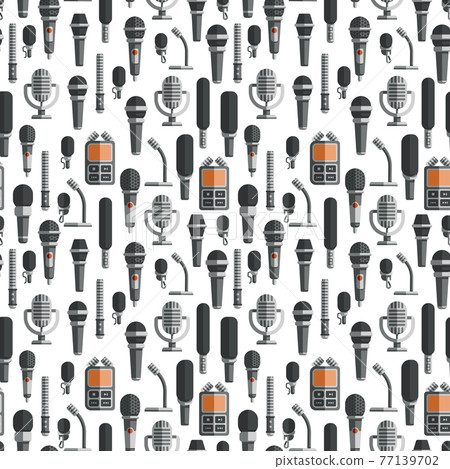 Flat microphones and dictaphones seamless pattern 77139702