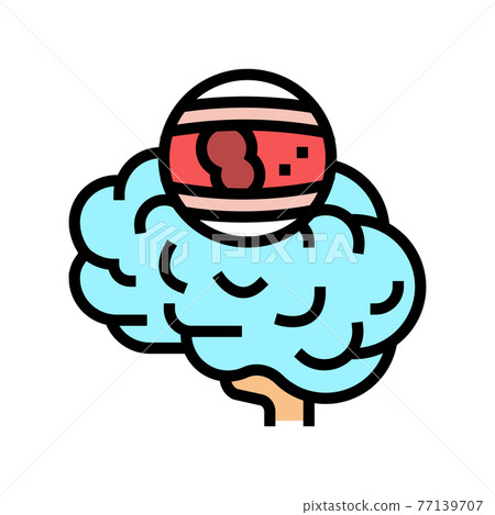 stroke brain problem color icon vector illustration 77139707