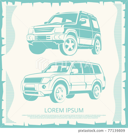 Vintage poster with Jeep cars design 77139809