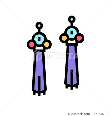 earrings tassels jewellery color icon vector illustration earrings tassels jewellery color icon vector illustration 77140292