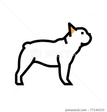 french bulldog dog color icon vector illustration 77140333