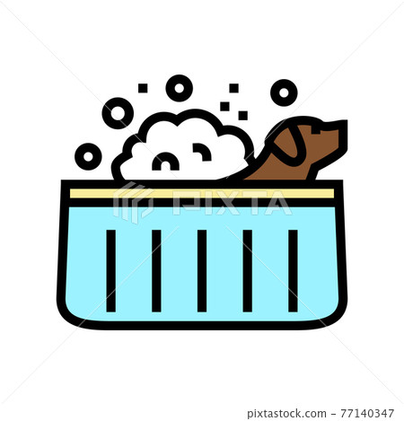 washing dog color icon vector illustration 77140347