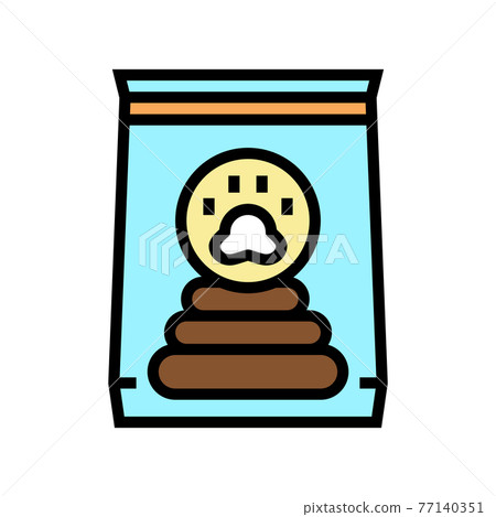 cleaning dog poop in bag color icon vector illustration 77140351