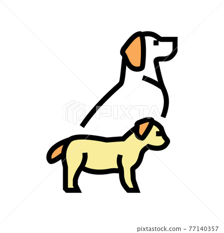 puppy and dog color icon vector illustration 77140357