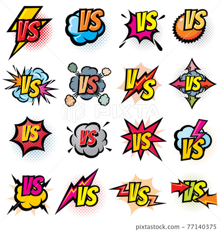 Battle competition versus logos set. Vs rivals challenge emblems and labels Battle competition versus logos set. Vs rivals challenge emblems and labels 77140375