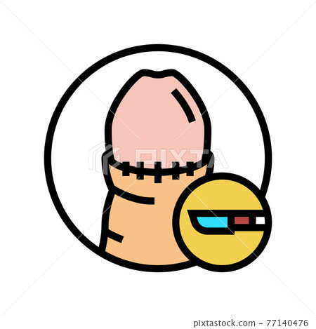 circumcised penis disease color icon vector illustration 77140476