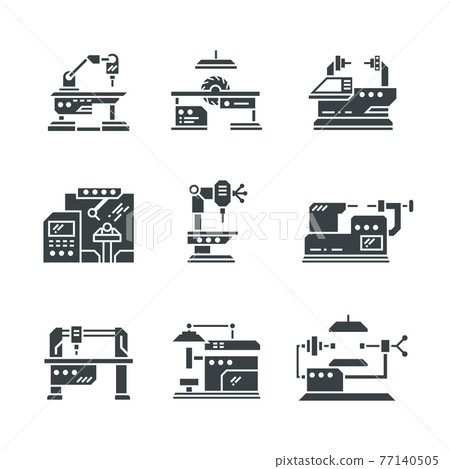 Steel industry machine tools icons Steel industry machine tools icons 77140505