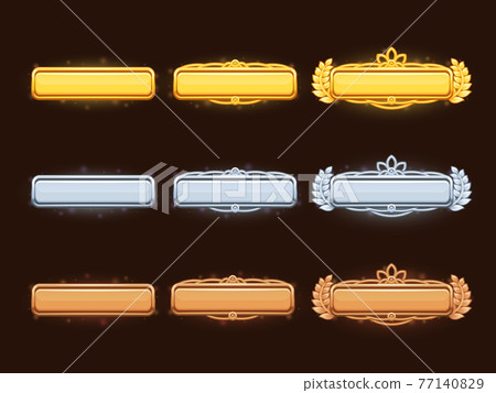 Bronze, silver and golden cartoon title banners Bronze, silver and golden cartoon title banners 77140829