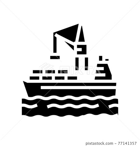 loader crane port glyph icon vector illustration loader crane port glyph icon vector illustration 77141357