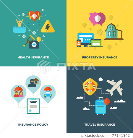 Insurance flat background concepts 77141542