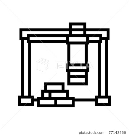 loader crane port line icon vector illustration - Stock Illustration ...
