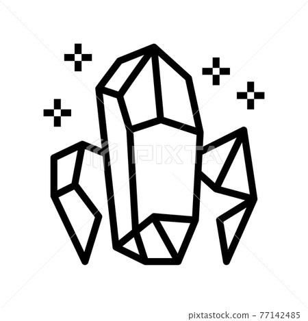 crystals astrological line icon vector illustration 77142485